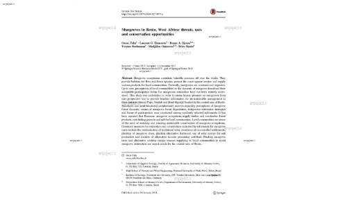 Mangroves in Benin, West Africa: threats, uses and conservation opportunities